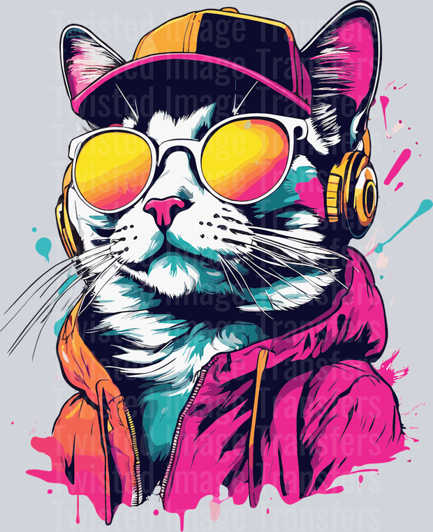 Cat in Hat Color Drip