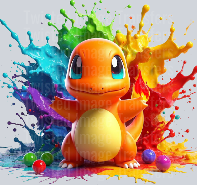 Color Drip Charmander Colorful DTF (direct-to-film) Transfer – Twisted ...