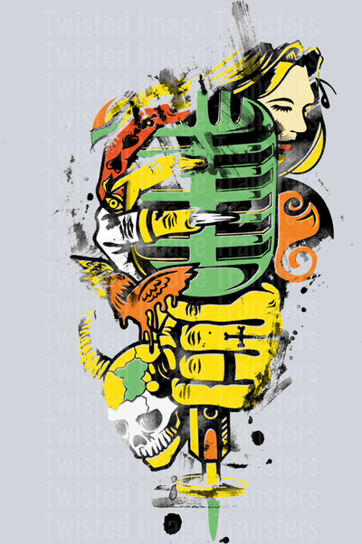 Mic in Yellow Hand Color Drip