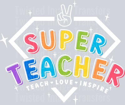 Super Teacher Full Color and White