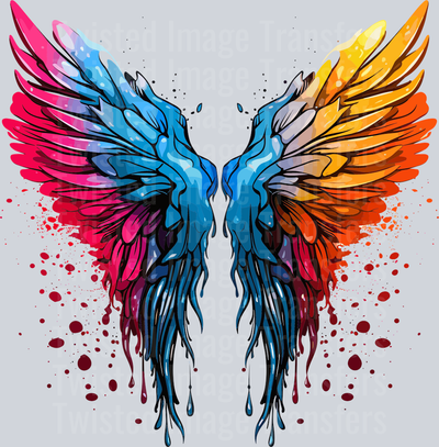 Colorful Wings Color Drip