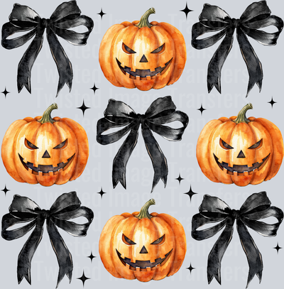 Jack o Lantern With Star And Black Bow Halloween