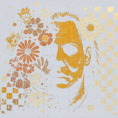 Man Face Floral & Checkered