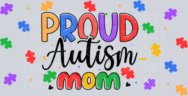 Proud Autism Mom 16oz UV DTF Libby Wrap