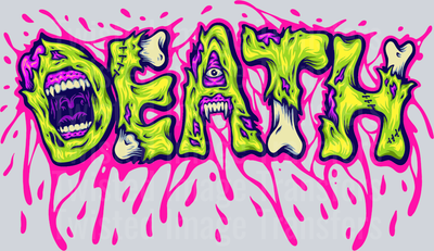 Death in Lime Green Color Drip