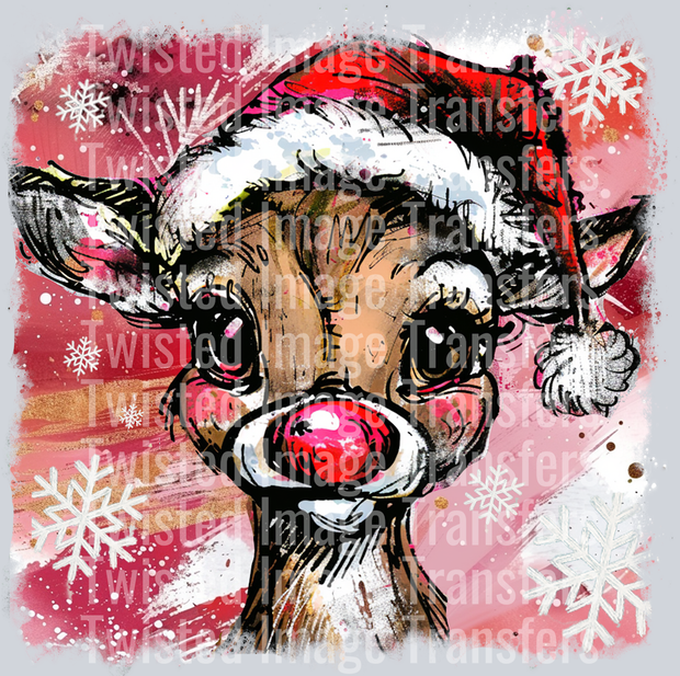 Distressed Christmas Reindeer