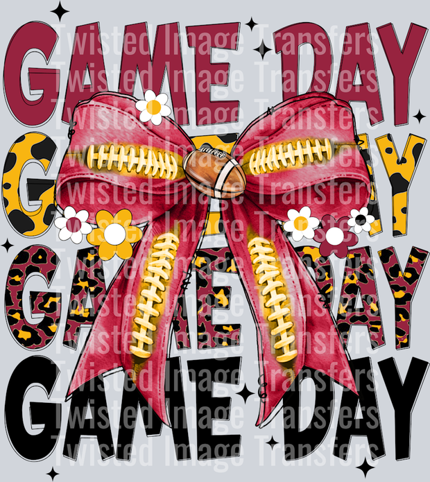 Stacked Game Day Football Bow