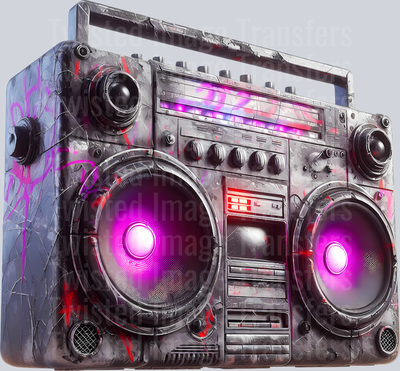 Color Drip Black And Pink Retro Boombox_