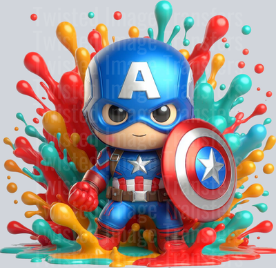 Color Drip Little Captain America
