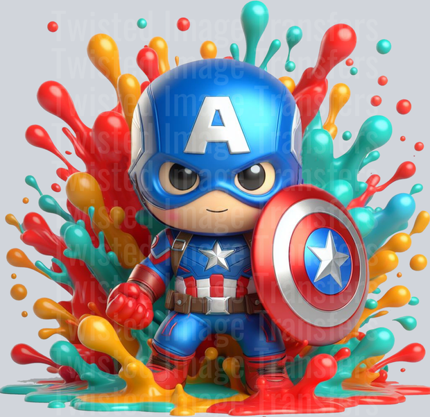 Color Drip Little Captain America