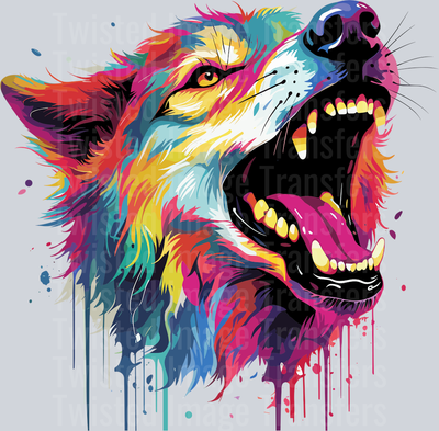 Color Drip Animal Wolf