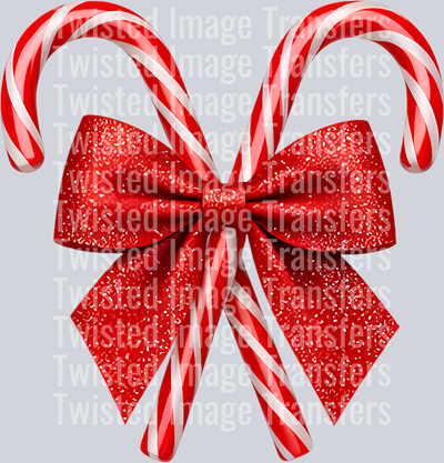 Christmas Canes & Red Bow