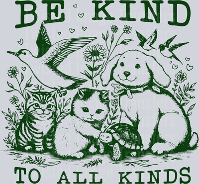 Be Kind To All Kinds With Dog and Cat in Black and White