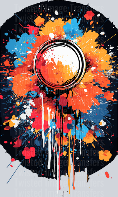 Orange & Blue Color Drip