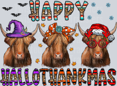 Happy Hallothankmas Highland Cows