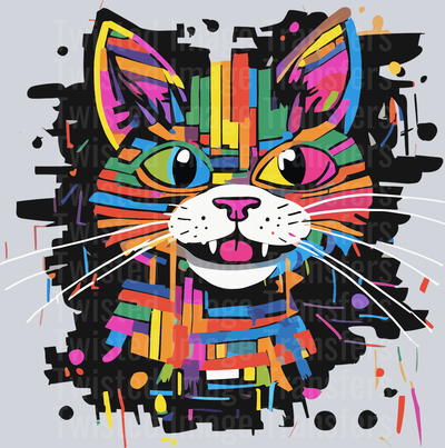 Multicolored Eyed Cat Color Drip
