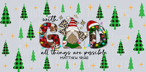 48-With God All Things Are Possible- Jesus Christmas-christmas gnomes