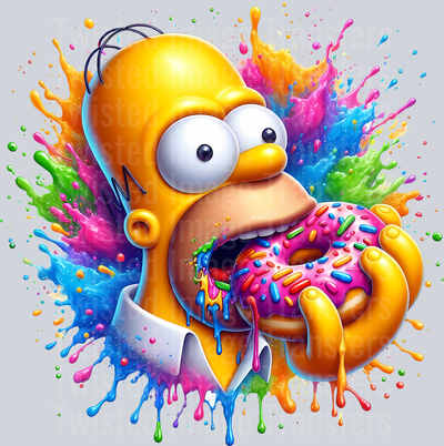 Bart Eating Donut Color Drip