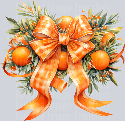 Orange Floral With Bow