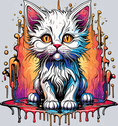 White Kitty Color Drip