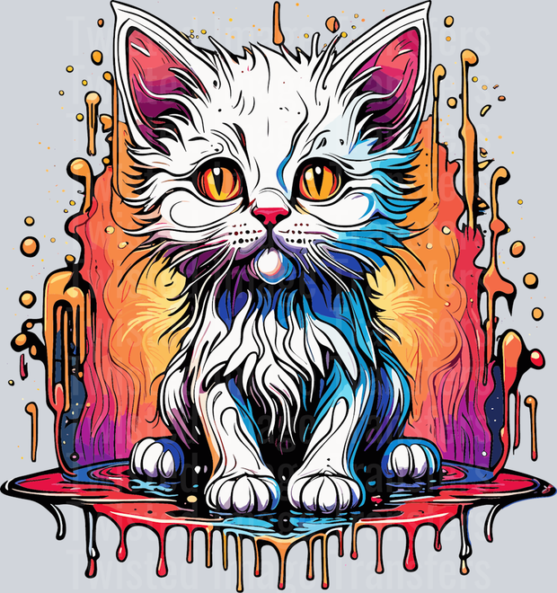 White Kitty Color Drip