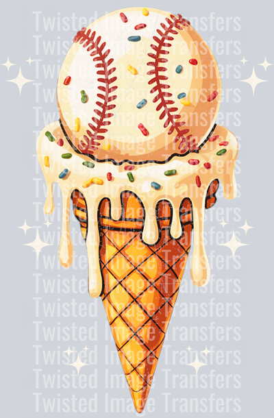 Baseball Ice Cream Dripping