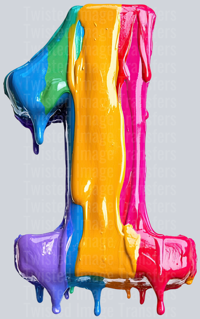 #1 Color Drip Multicolored