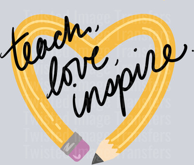 Teacher Teach Inspire Pencil Heart