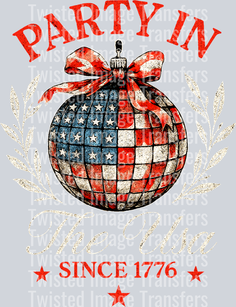Party in the USA Disco Ball DTF (direct-to-film) Transfer – Twisted ...