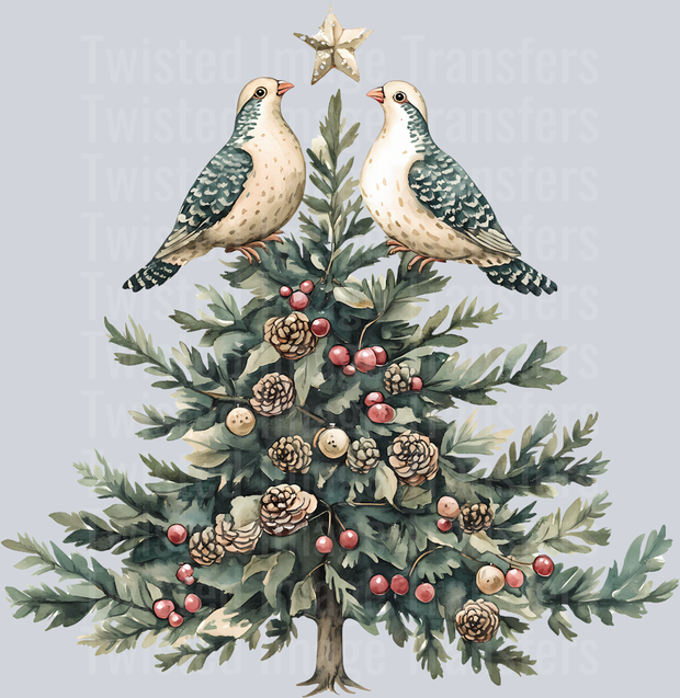 12 Days of Christmas Doves in Tree