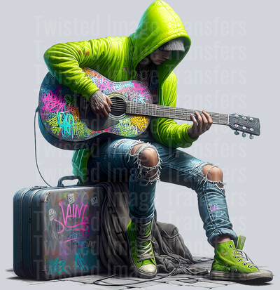 Color Drip Guitarist