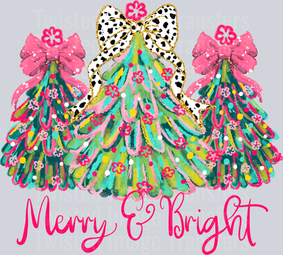 Trio Trees Two Pink Bows