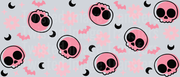 Pink Skulls and Bats 16oz UV DTF Libby Wrap
