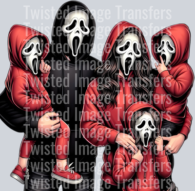 Scary Family in Red & Black