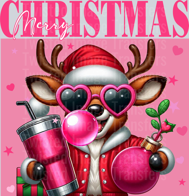 Rudolph Christmas Pink Cup DTF (direct-to-film) Transfers – Twisted ...