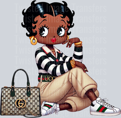 Lady Siting with Gucci Bag