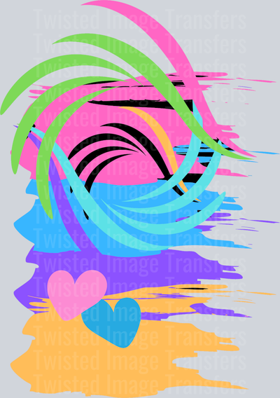 Color Drip With Two Hearts