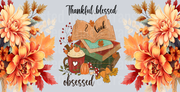 Book Thankful Grateful Blessed 16oz UV DTF Libby Cup Wrap