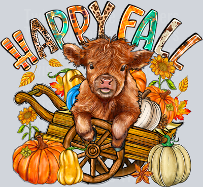 Happy Fall Highland Cow