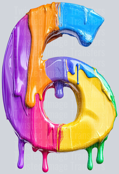 Number Six Color Drip