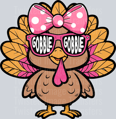 Pink Gobble Glasses Turkey