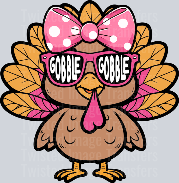 Pink Gobble Glasses Turkey