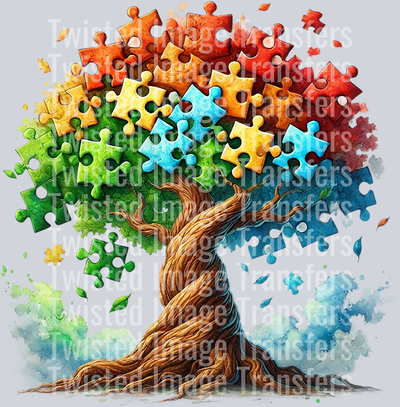 Autism Puzzle Pieces Tree