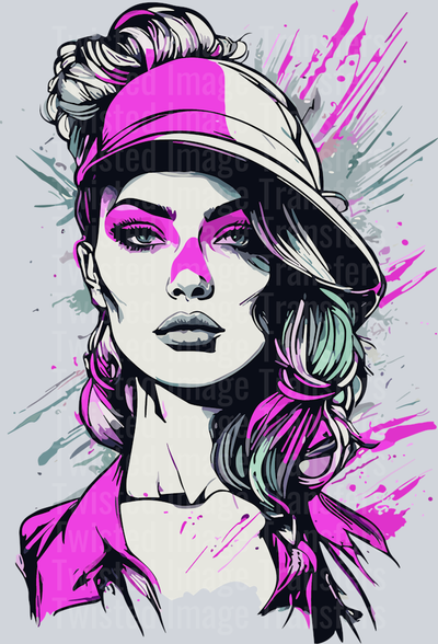 Hot Girl in Purple Color Drip Splatter