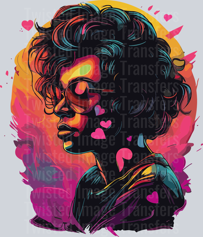 Girl Hearts Color Drip