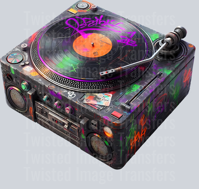 Color Drip Retro Vinyl Playing Turntable