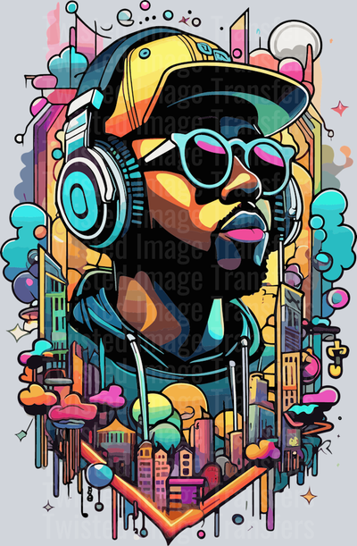 Yellow Cap & Blue Glasses Color Drip