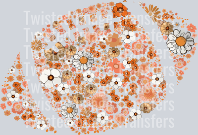 Peach Flowery Football