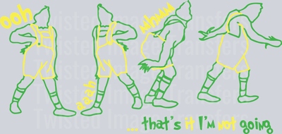 Yellow & Green Outlined G Man Not Going