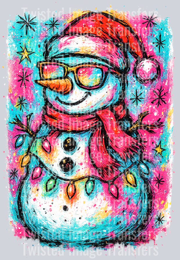 Colorful Painted Snowman